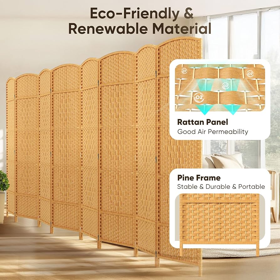 Amazon.com: JOSTYLE Room Divider 6ft. Tall Extra Wide